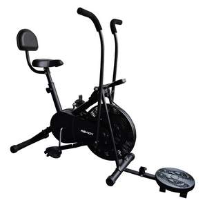 Reach AB-110 Air Bike Exercise Fitness Cycle with Moving or Stationary Handle Adjustments for Home